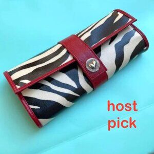 NWT  Brighton canvas/leather travel cosmetic bag